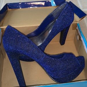 Sparkly blue heels